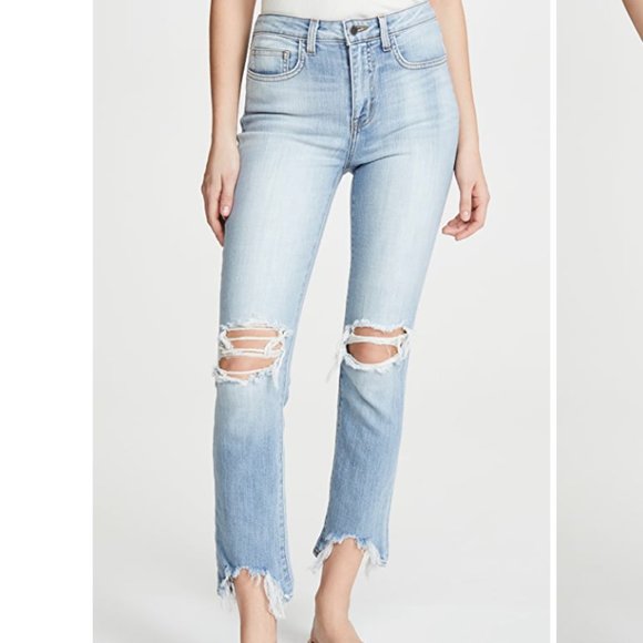 L'Agence High Line distressed high rise skinny jeans light wash classic brassie